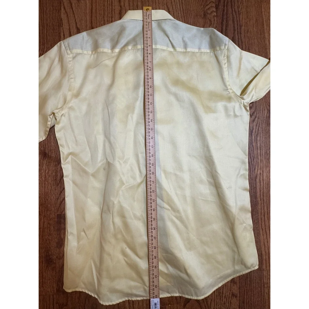 Tiglio Sport Mens Pale Yellow 100% Cotton Button Down Shirt Made in Italy - Picture 10 of 11